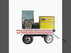 600bar 75kw Trolley High Pressure Cleaner High Pressure Water Jet Cleaning Machine