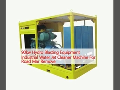 90kw Hydro Blasting Equipment Industrial Water Jet Cleaner Machine For Road Mar Remove