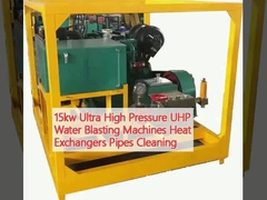 15kw Ultra High Pressure UHP Water Blasting Machines Heat Exchangers Pipes Cleaning