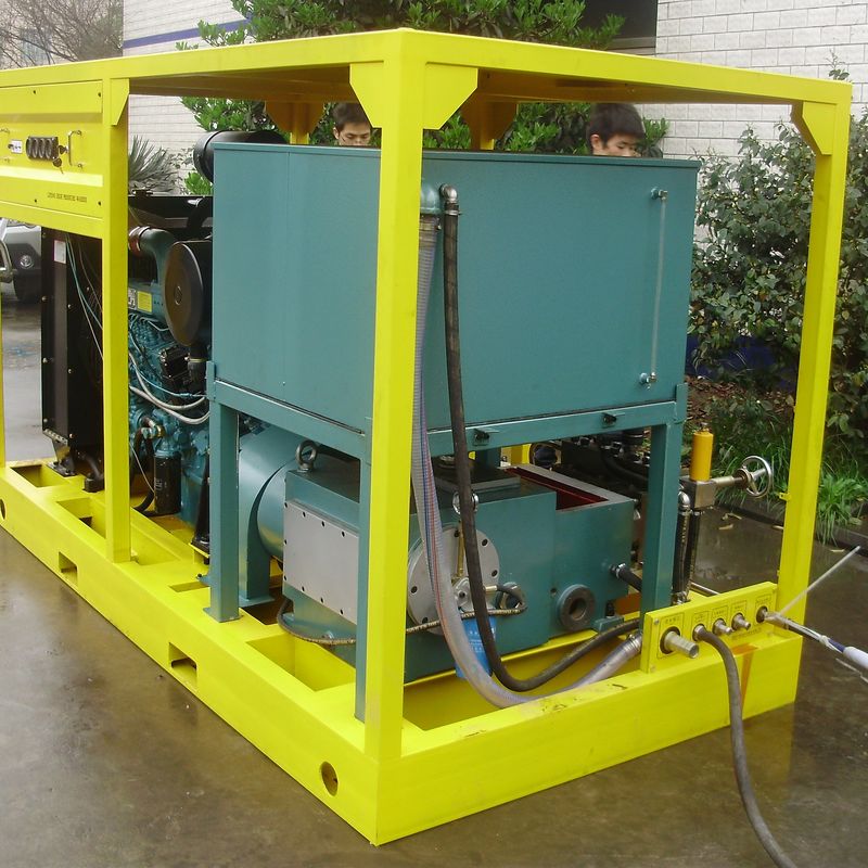 55kw 10000psi Industrial Water Jet Cleaning Machine Diesel Engine Driven